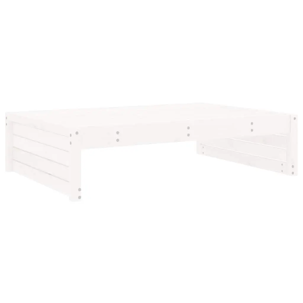 Garden Footstool White Solid Wood Pine Outdoor Ottoman 120 x 80 cm