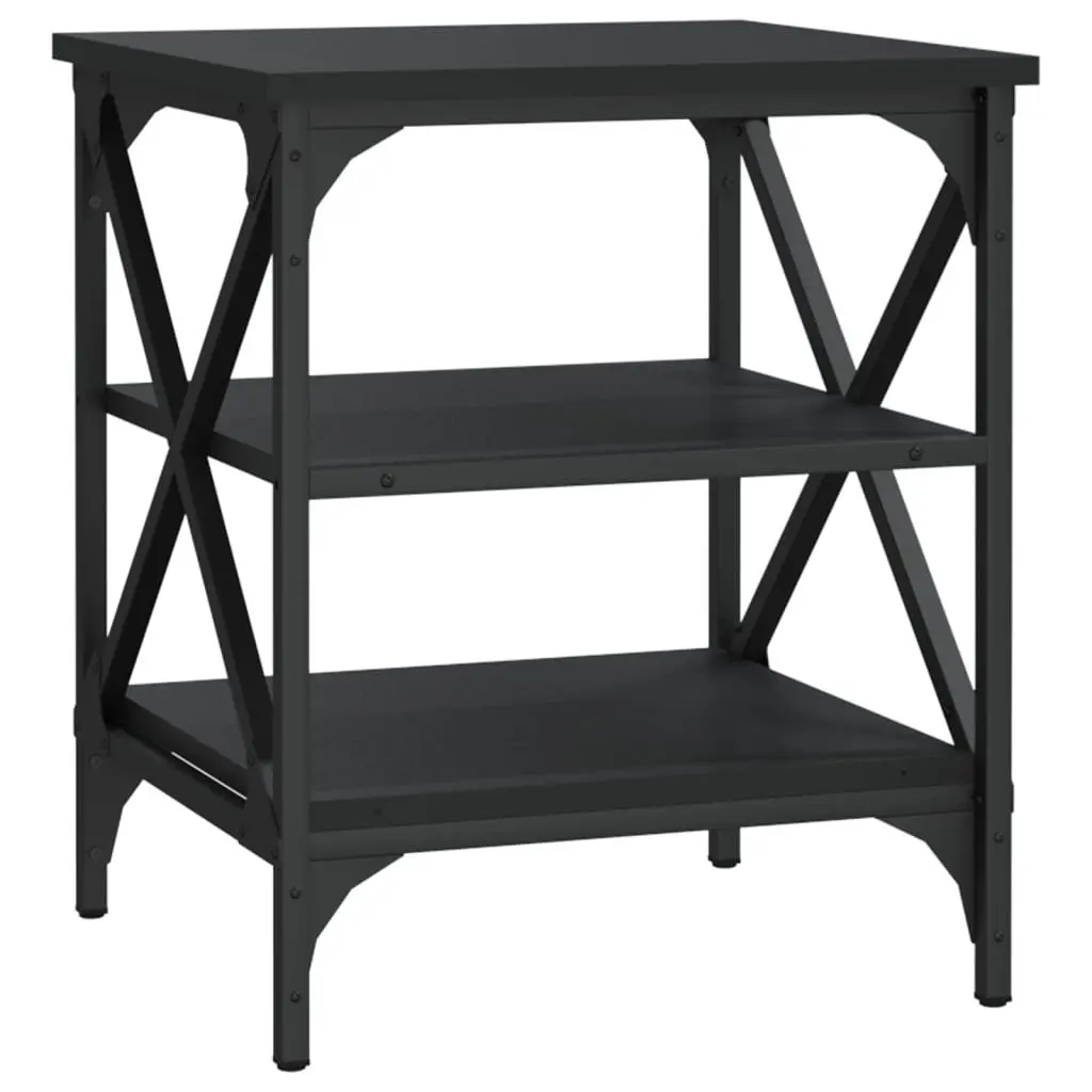 End Tables Industrial Style Storage Black 40x42x50cm 2 pcs
