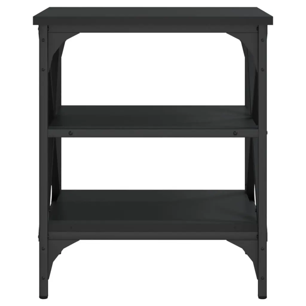 End Tables Industrial Style Storage Black 40x42x50cm 2 pcs