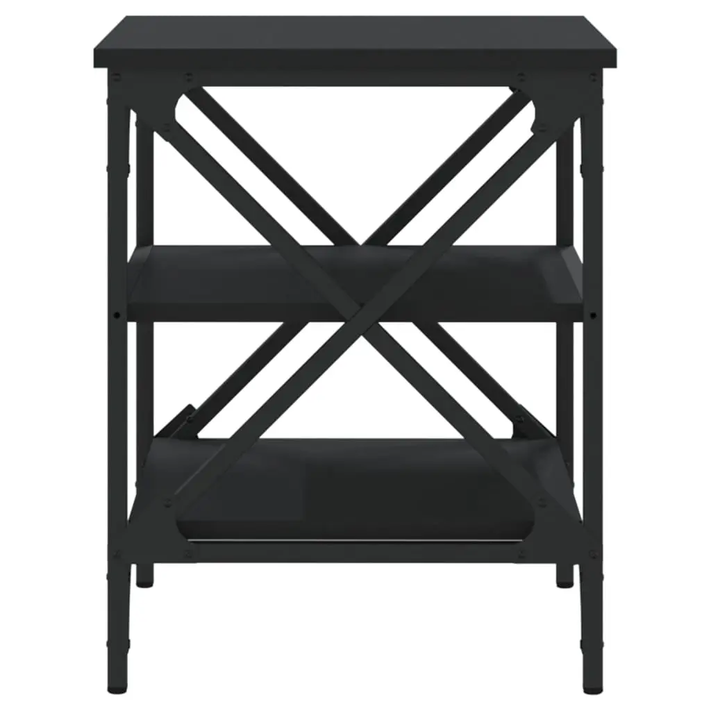 End Tables Industrial Style Storage Black 40x42x50cm 2 pcs