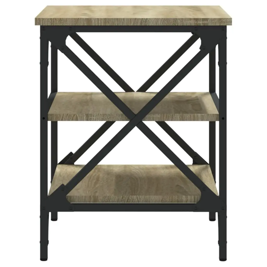 End Tables Set of 2 Engineered Wood Sonoma Oak Brown Storage 40 x 42 x 50 cm