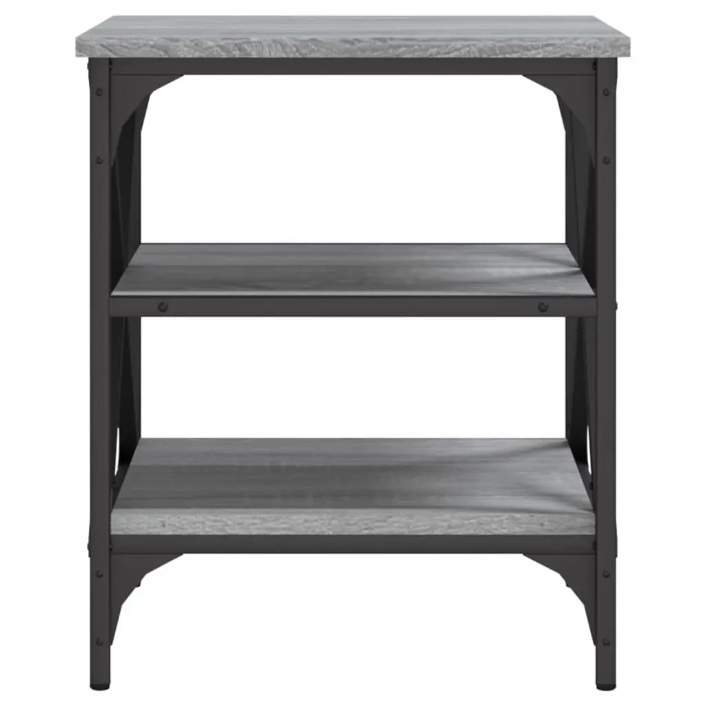 Grey Engineered Wood End Tables 2 Piece Storage Accent Side Tables