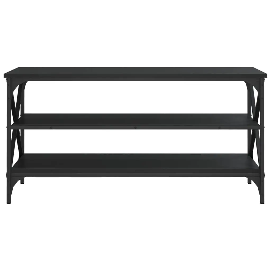 TV Stand Industrial Style Black Engineered Wood Unit 100 x 40 x 50 cm
