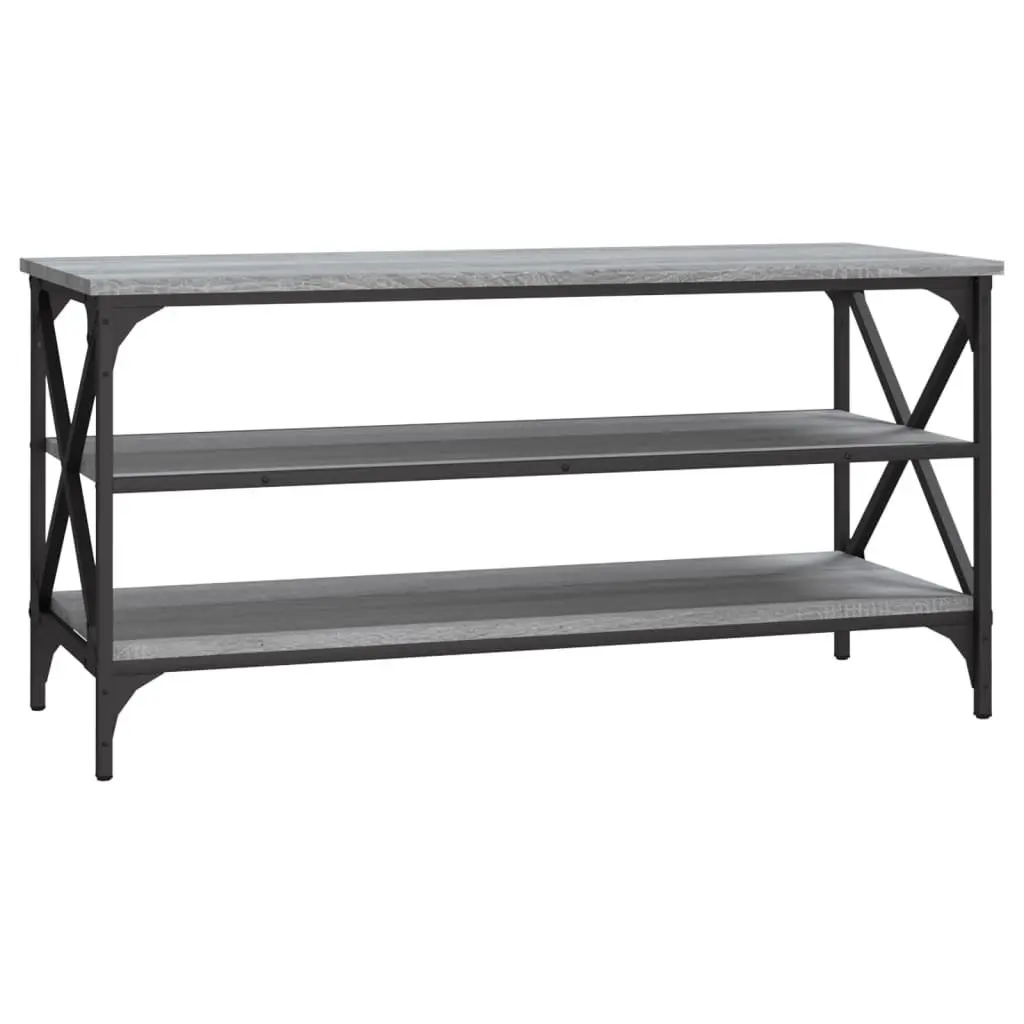 TV Cabinet Grey Engineered Wood Industrial Style 100W x 40D x 50H cm