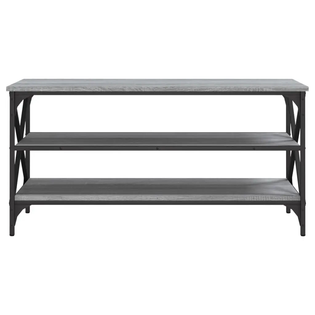 TV Cabinet Grey Engineered Wood Industrial Style 100W x 40D x 50H cm
