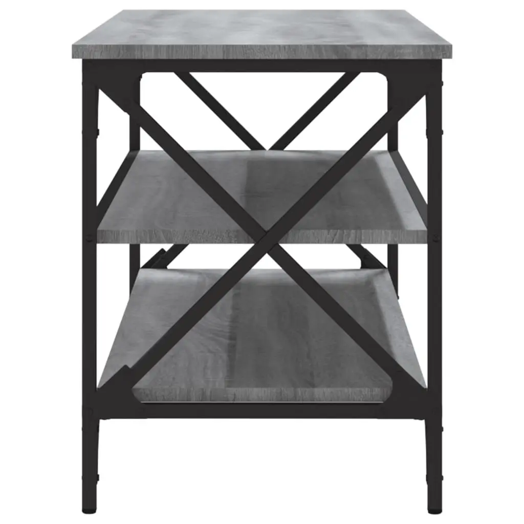 TV Cabinet Grey Engineered Wood Industrial Style 100W x 40D x 50H cm