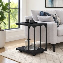 Your Friendly Black End Table with Wheels