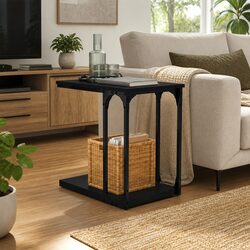 Friendly Black C-Shaped Side Table for Your Lifestyle