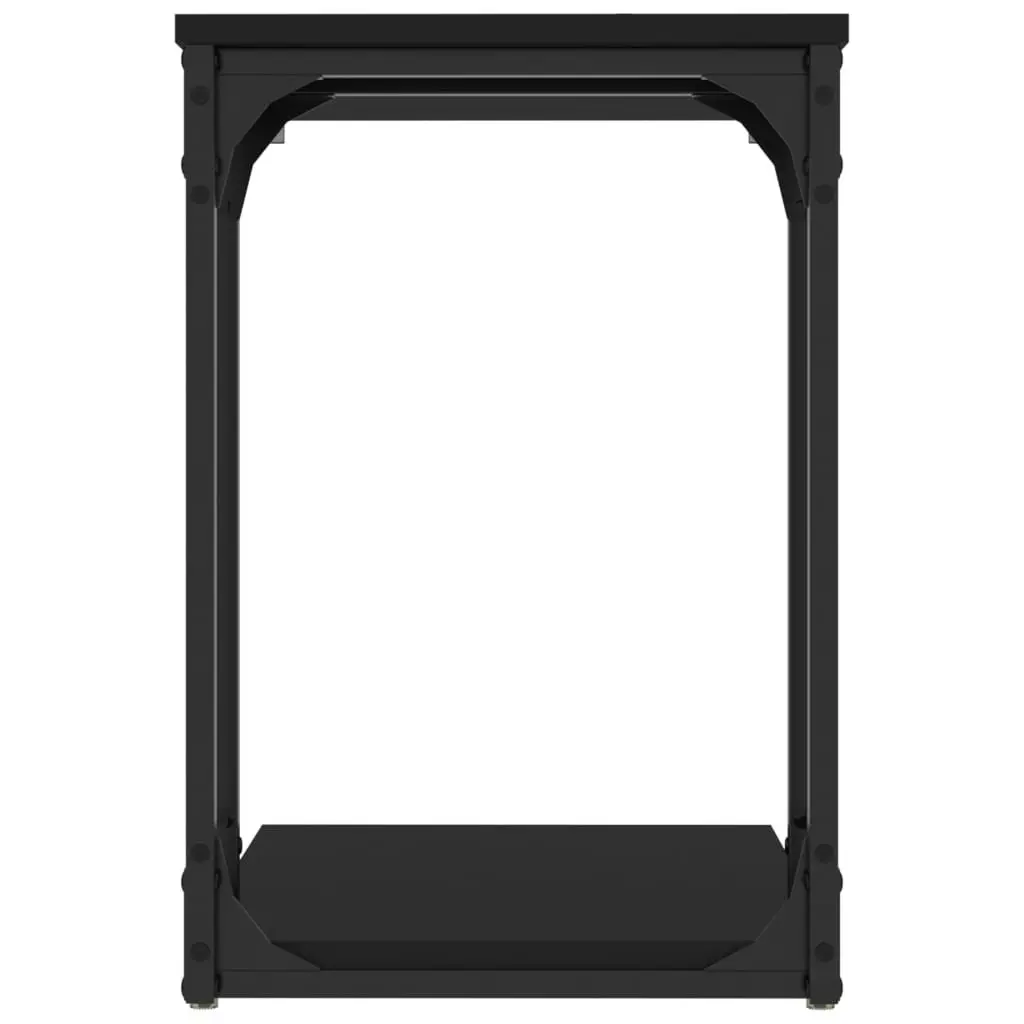 C-Shape Side Table Black Engineered Wood Steel Frame 50W x 35D x 52H cm