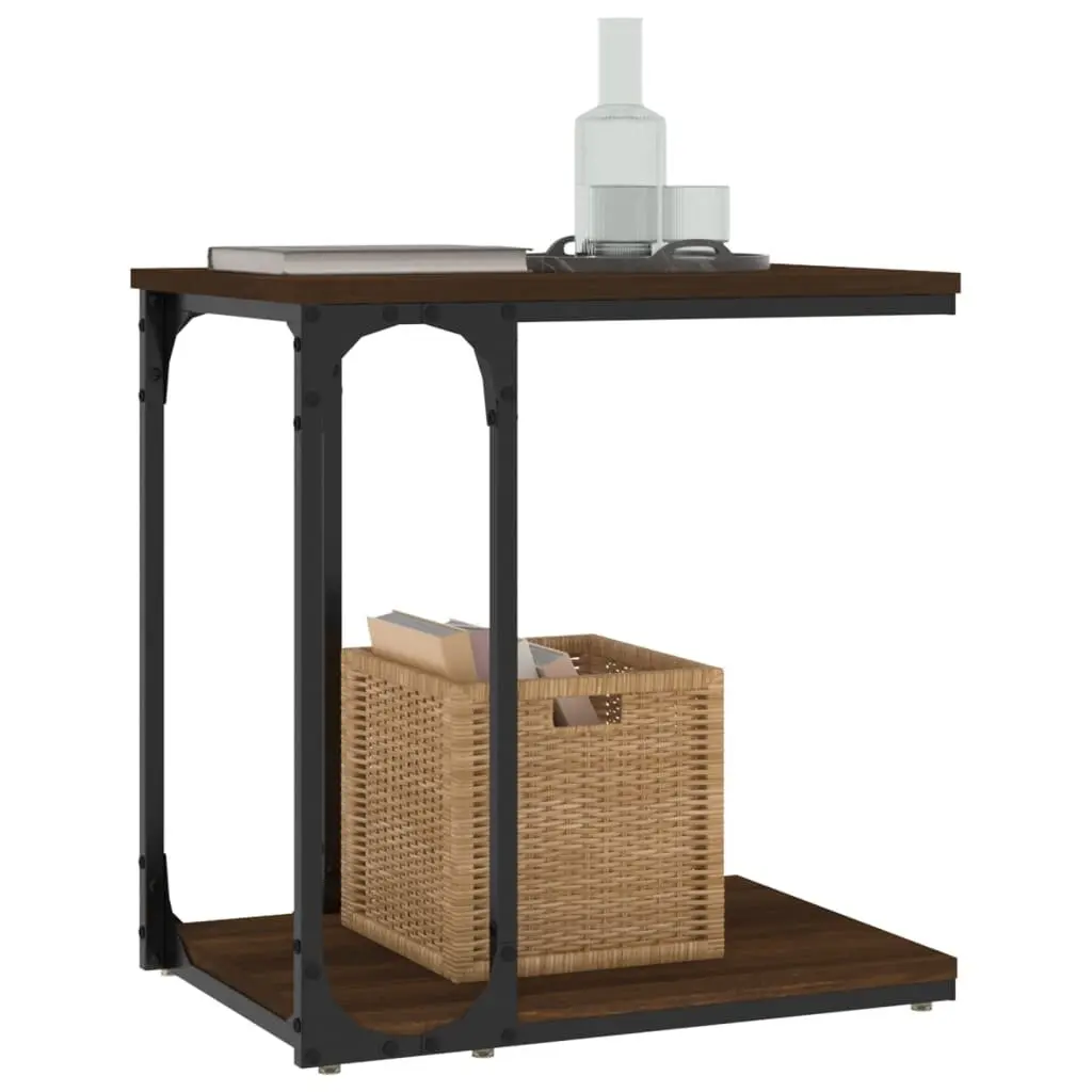 End Table Side Table Brown Oak 50x35x52cm Engineered Wood Storage Furniture