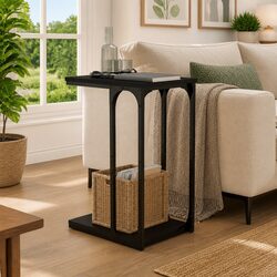 Your Perfect C-Shape Black Accent Table for Storage