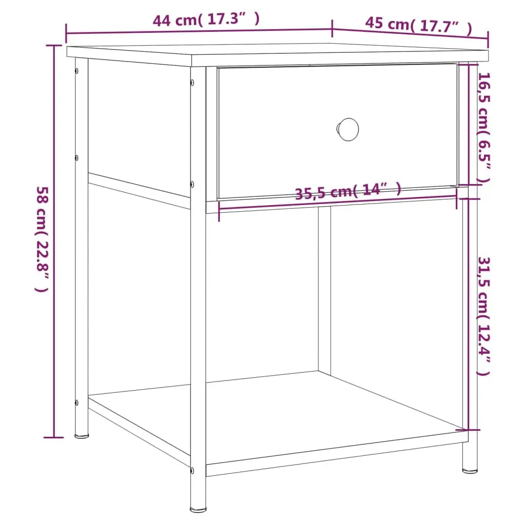 Grey Sonoma Bedside Table