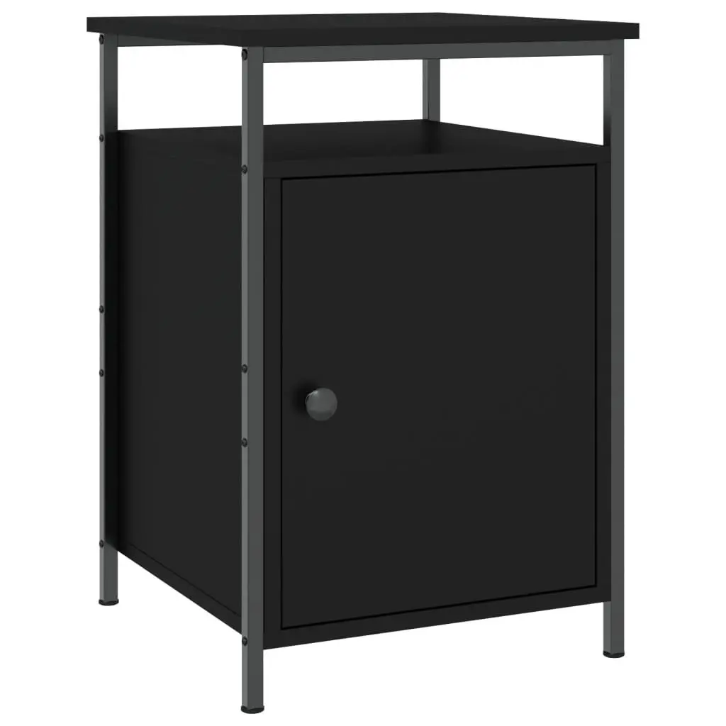 Black Bedside Cabinet for Storage