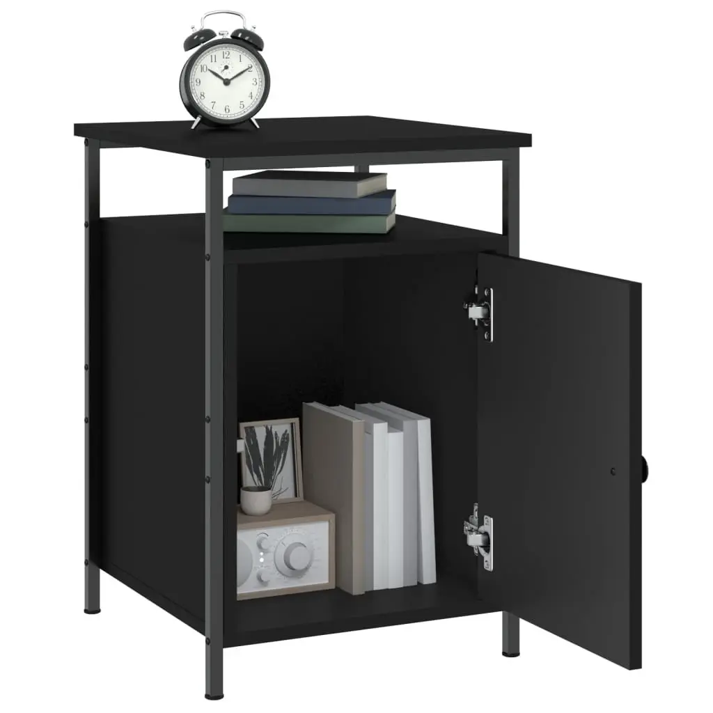 Black Bedside Cabinet for Storage