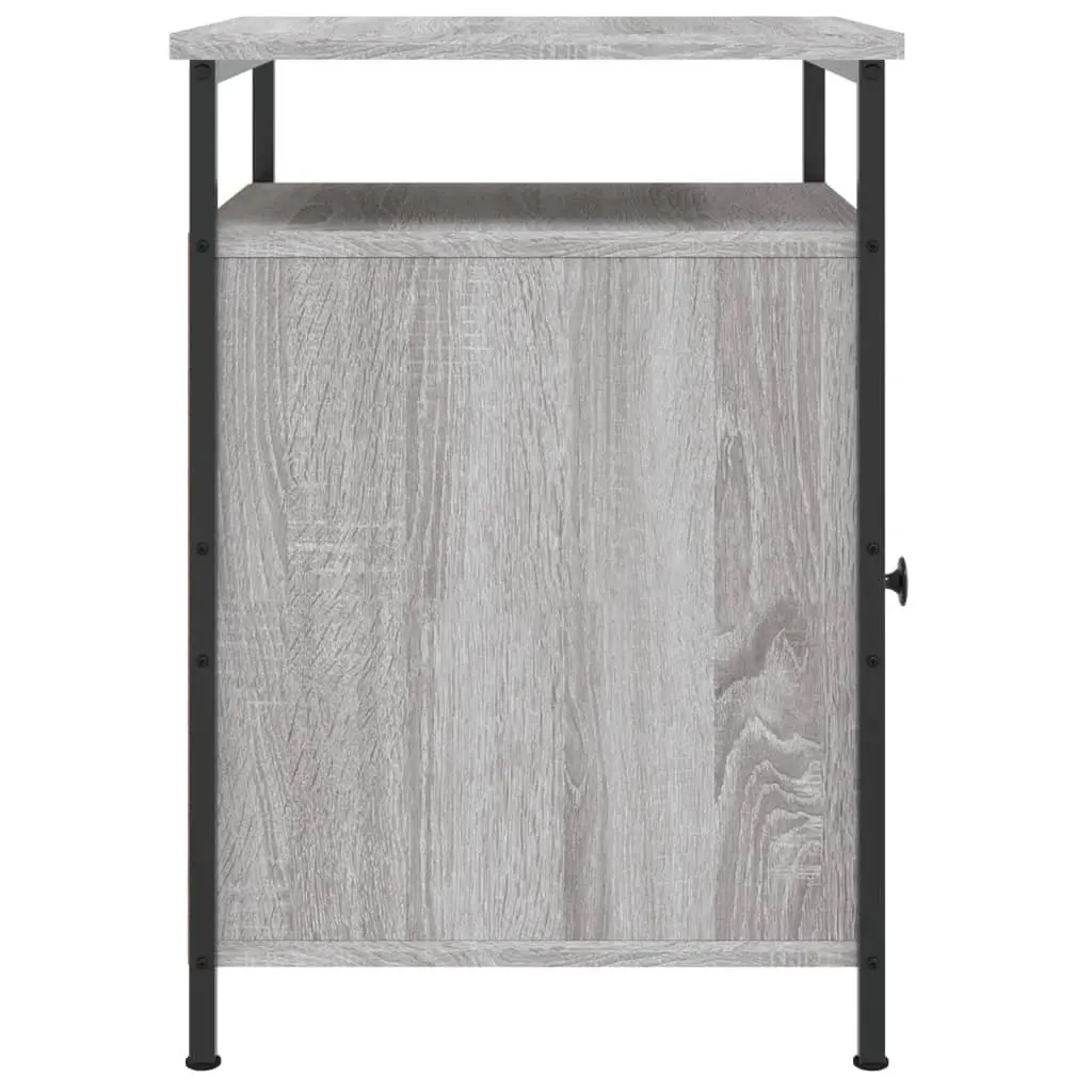 Bedside Cabinet Grey Sonoma Engineered Wood Storage Table 40x42x60 cm