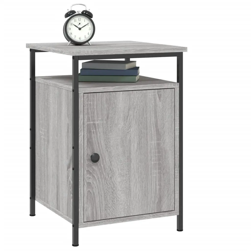 Bedside Cabinet Grey Sonoma Engineered Wood Storage Table 40x42x60 cm