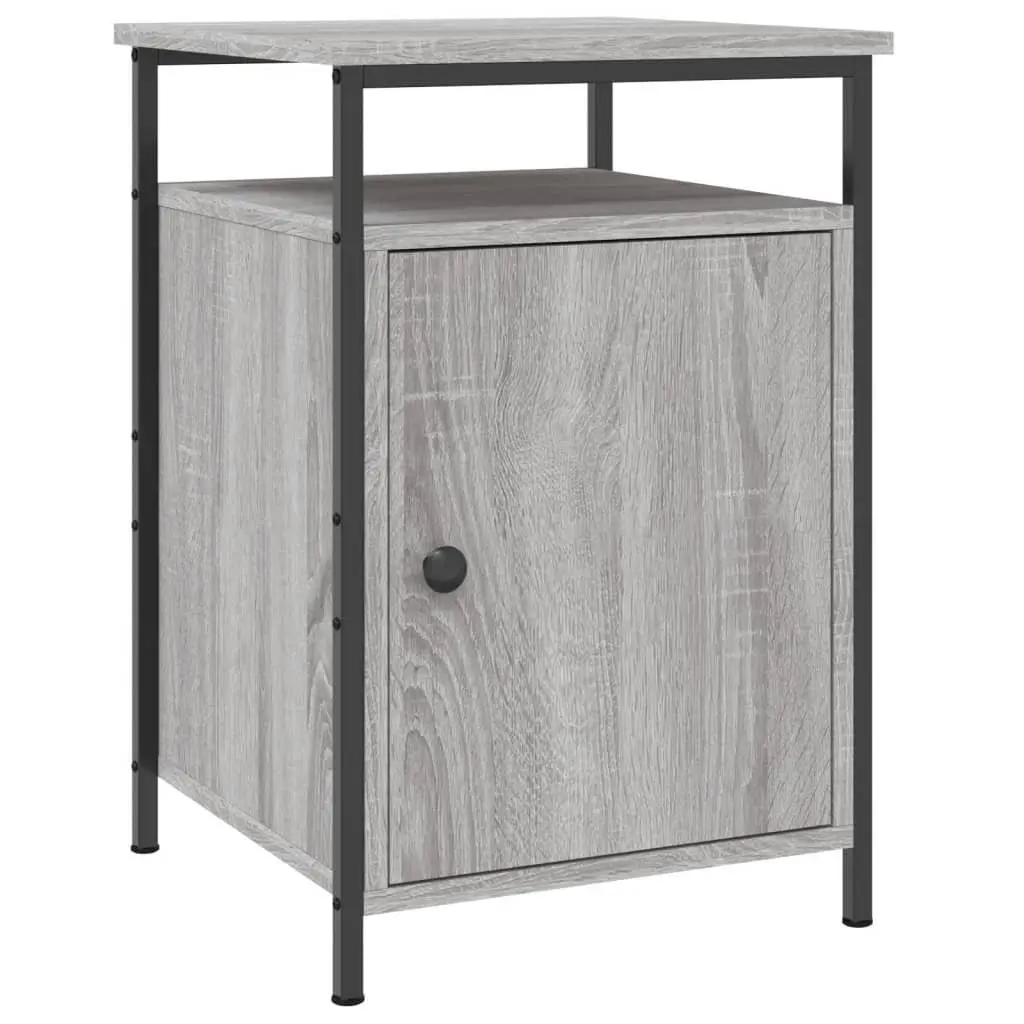 Bedside Cabinets Grey Sonoma Engineered Wood Storage Side Table 2 pcs