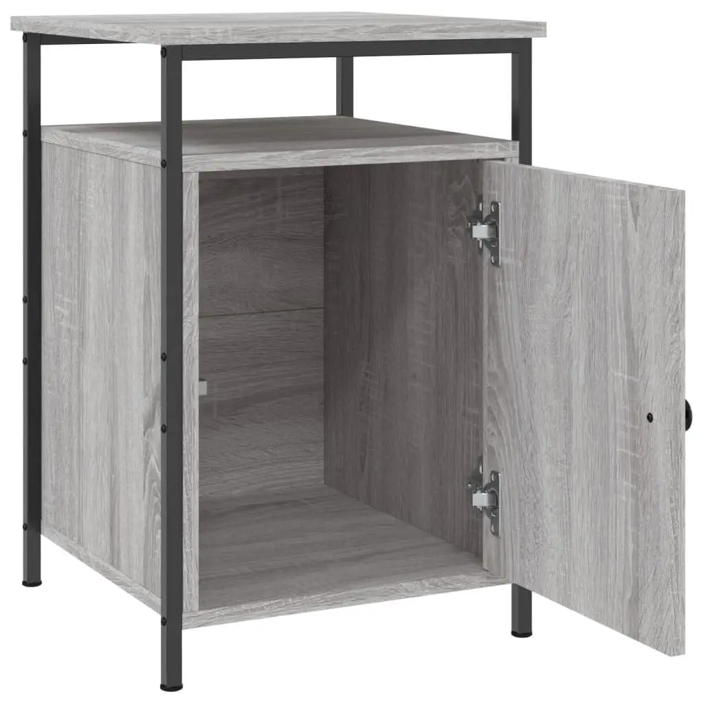 Bedside Cabinets Grey Sonoma Engineered Wood Storage Side Table 2 pcs