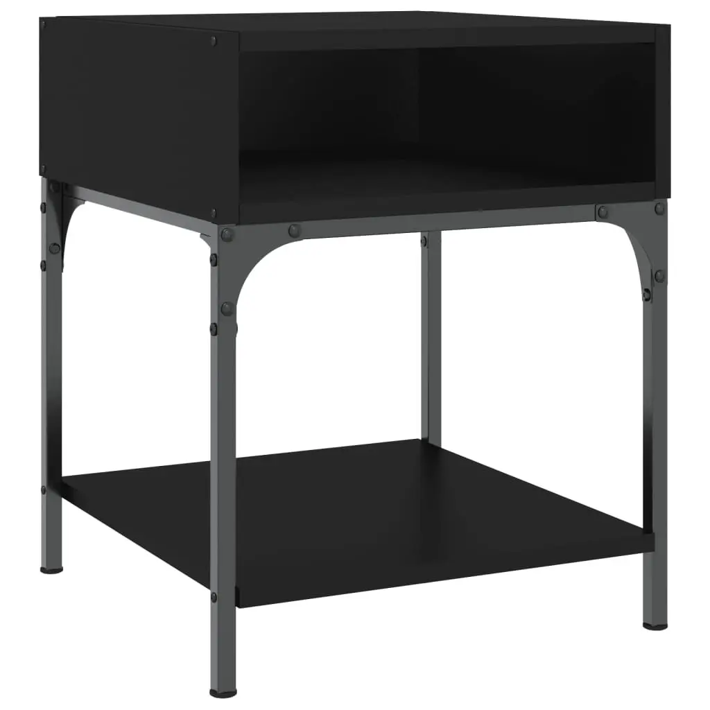 Bedside Tables Storage Cabinet Black 40x41x50 cm 2 Piece Nightstand Pair