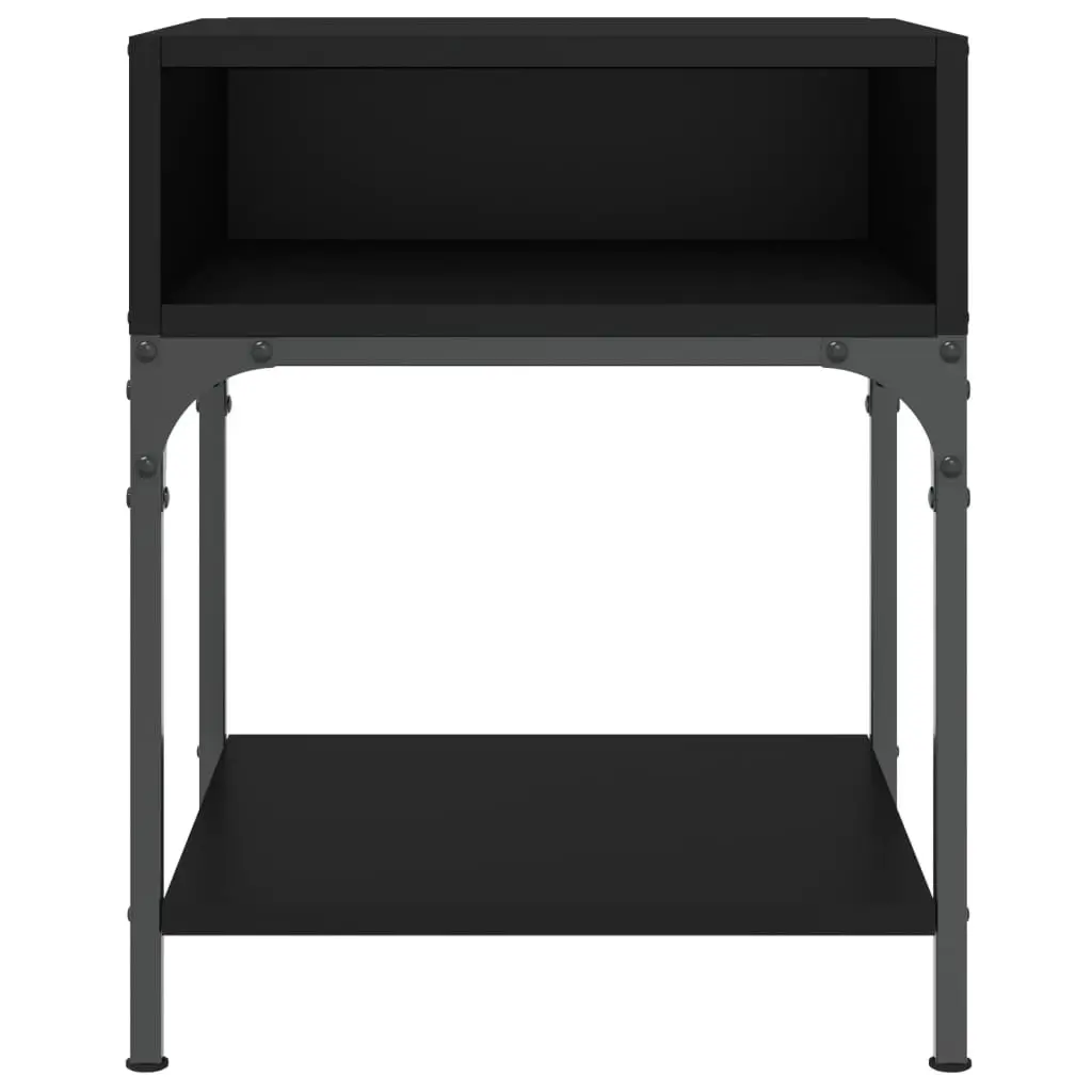 Bedside Tables Storage Cabinet Black 40x41x50 cm 2 Piece Nightstand Pair
