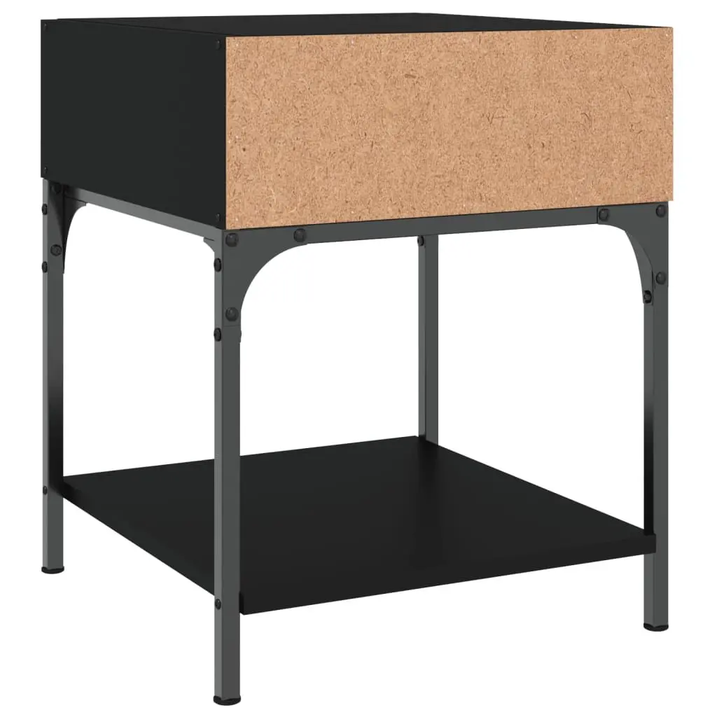Bedside Tables Storage Cabinet Black 40x41x50 cm 2 Piece Nightstand Pair
