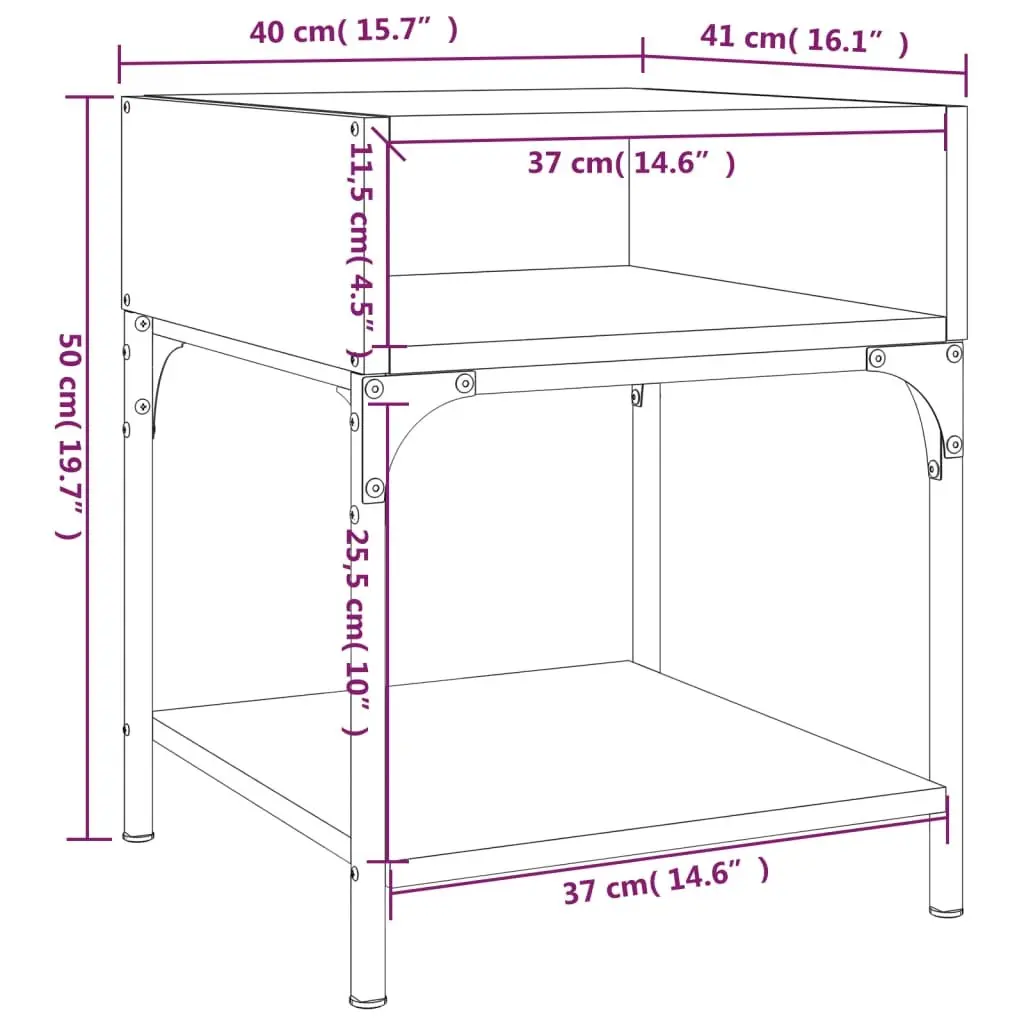 Bedside Tables Storage Cabinet Black 40x41x50 cm 2 Piece Nightstand Pair