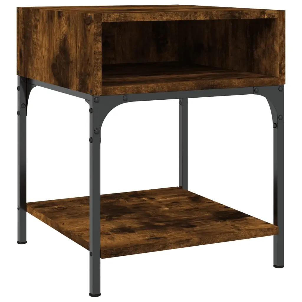 Bedside Tables Brown Engineered Wood 40x41x50 cm 2 Piece Nightstand Cabinet