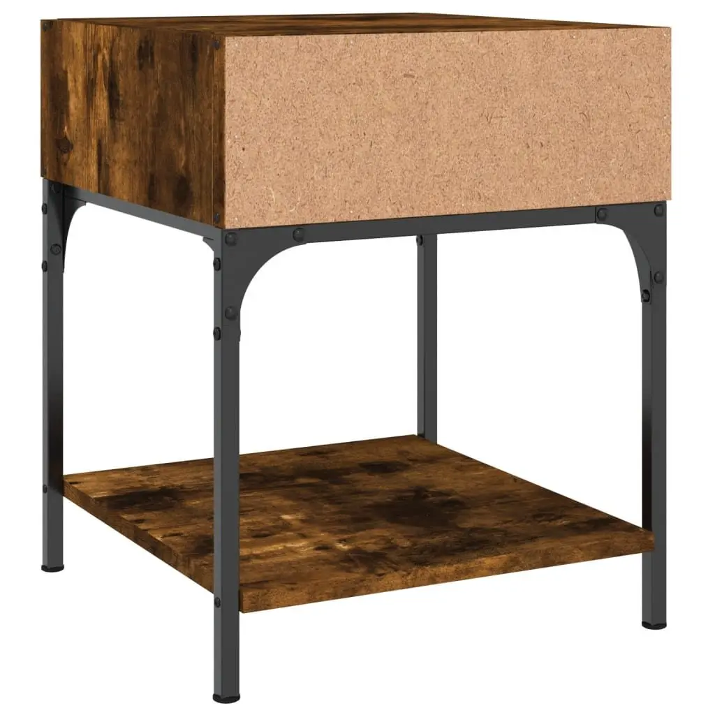 Bedside Tables Brown Engineered Wood 40x41x50 cm 2 Piece Nightstand Cabinet