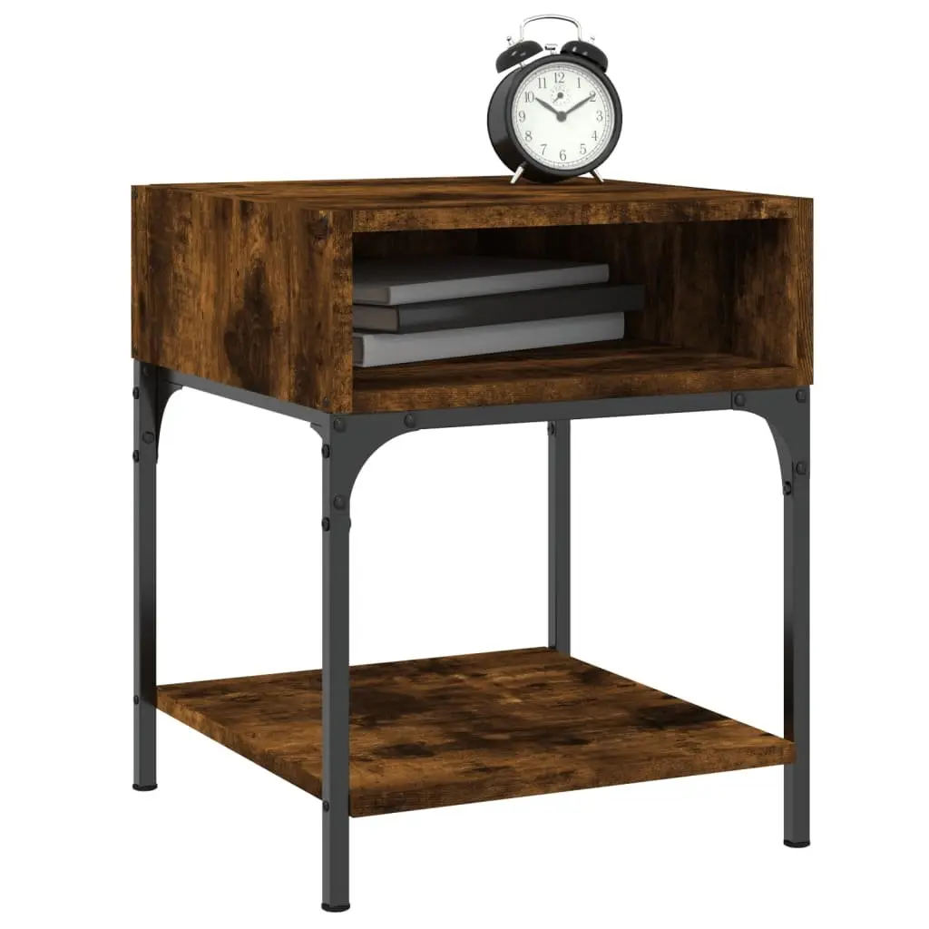 Bedside Tables Brown Engineered Wood 40x41x50 cm 2 Piece Nightstand Cabinet