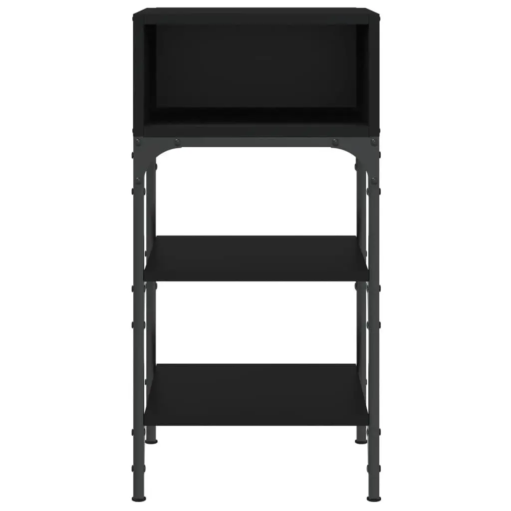 Bedside Table Black 35x34.5x70cm Engineered Wood Nightstand Storage Cabinet