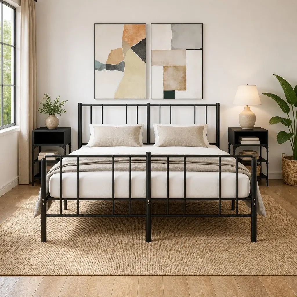 Bedside Tables Black 35x34.5x70 cm Engineered Wood Nightstand Storage 2 pcs