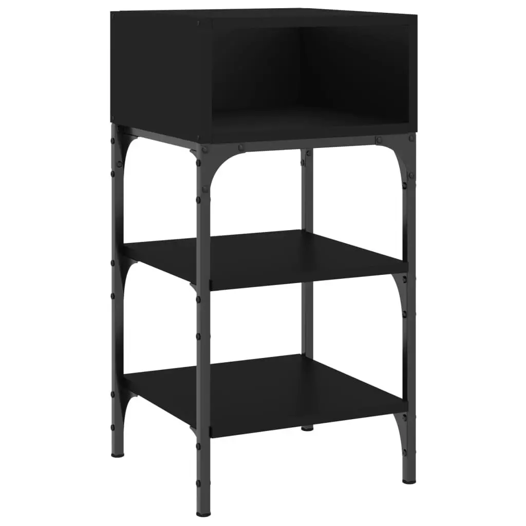 Bedside Tables Black 35x34.5x70 cm Engineered Wood Nightstand Storage 2 pcs