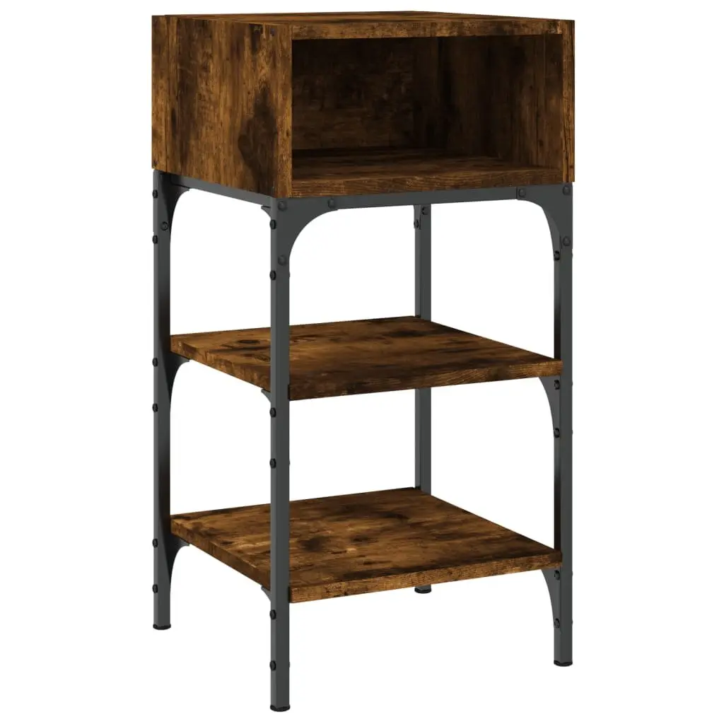 Bedside Table Brown Engineered Wood Cabinet Storage Night Stand 35x34.5x70cm
