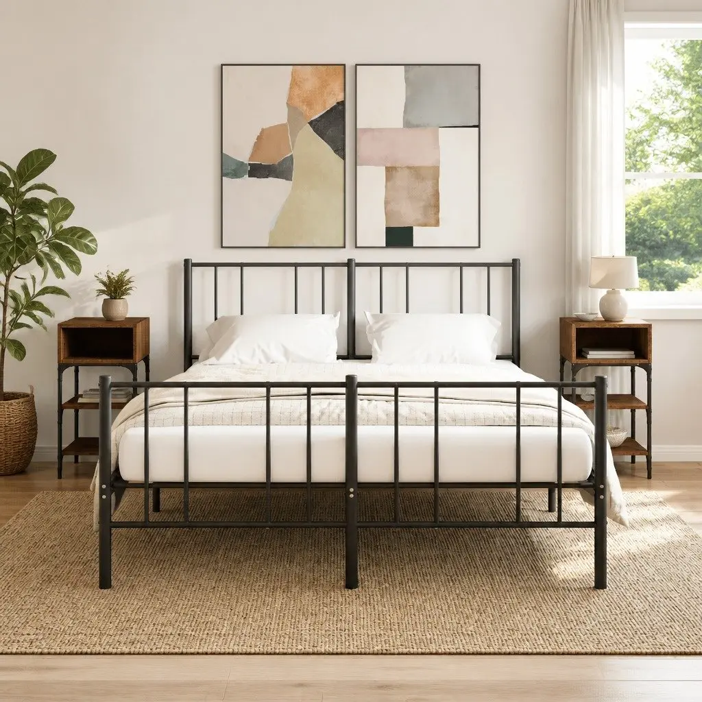Bedside Tables Brown Oak 35x34.5x70 cm Engineered Wood 2 Piece
