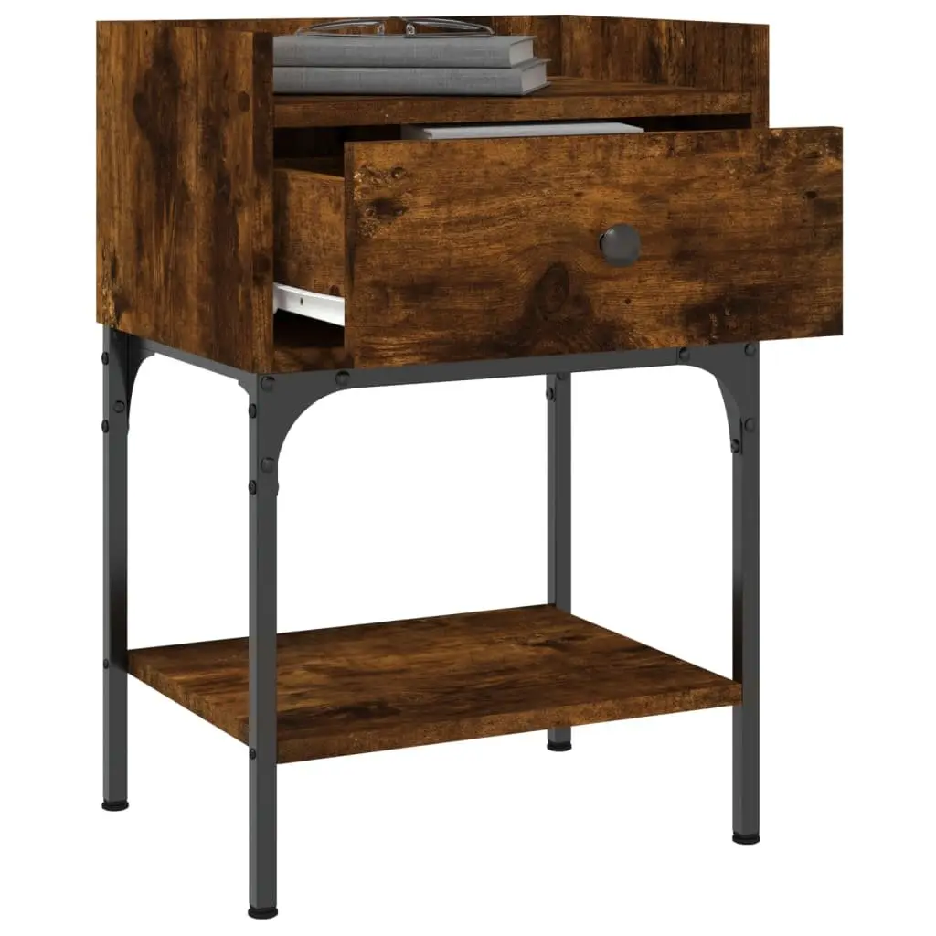 Bedside Tables Brown Engineered Wood 40.5x31x60 cm 2 pcs Nightstand Cabinet