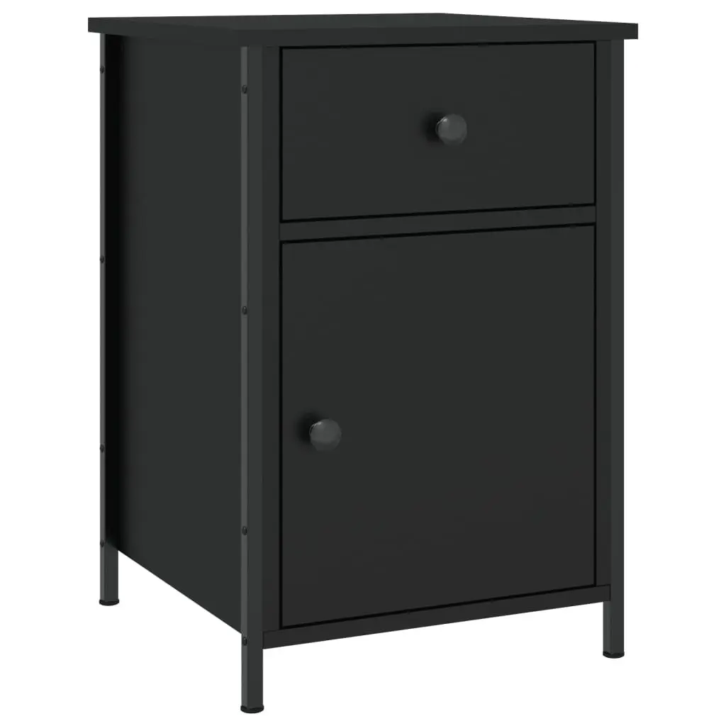 Bedside Cabinets Black 40x42x60 cm Engineered Wood Storage 2 Piece