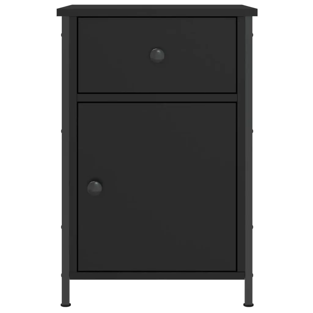 Bedside Cabinets Black 40x42x60 cm Engineered Wood Storage 2 Piece