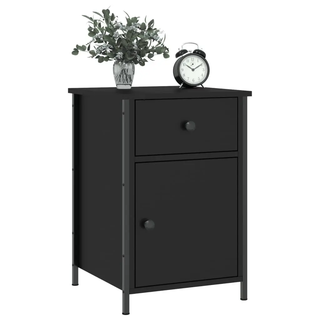 Bedside Cabinets Black 40x42x60 cm Engineered Wood Storage 2 Piece