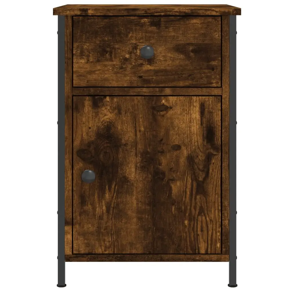 Bedside Cabinets Brown Engineered Wood Nightstands 2 Piece