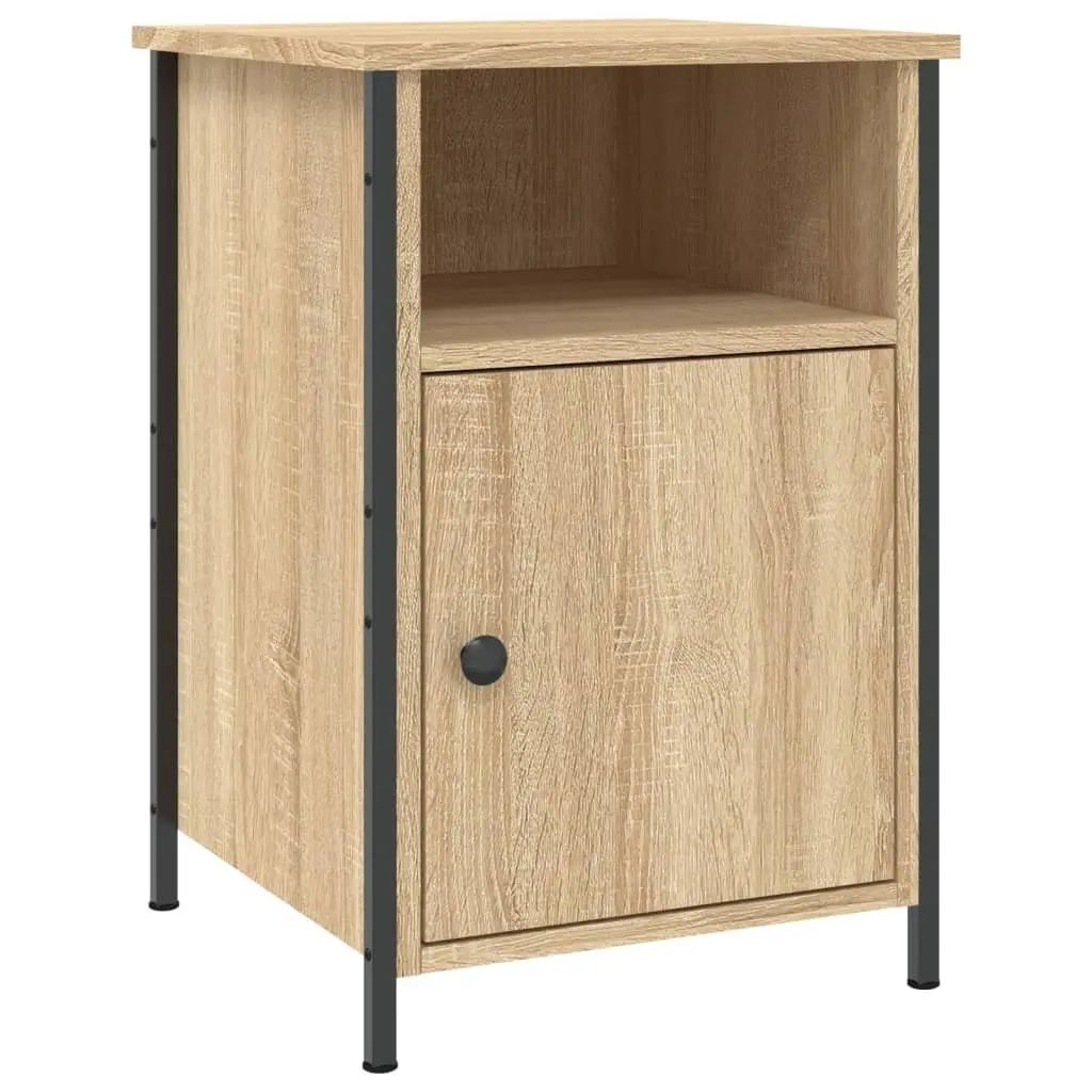 Bedside Cabinet Brown Engineered Wood Nightstand Storage Furniture 40x42x60cm