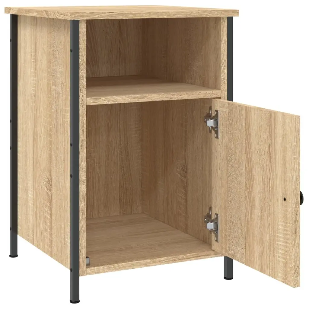 Bedside Cabinet Brown Engineered Wood Nightstand Storage Furniture 40x42x60cm
