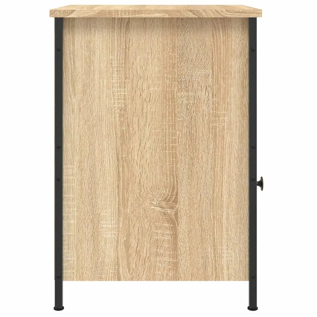 Bedside Cabinet Brown Engineered Wood Nightstand Storage Furniture 40x42x60cm