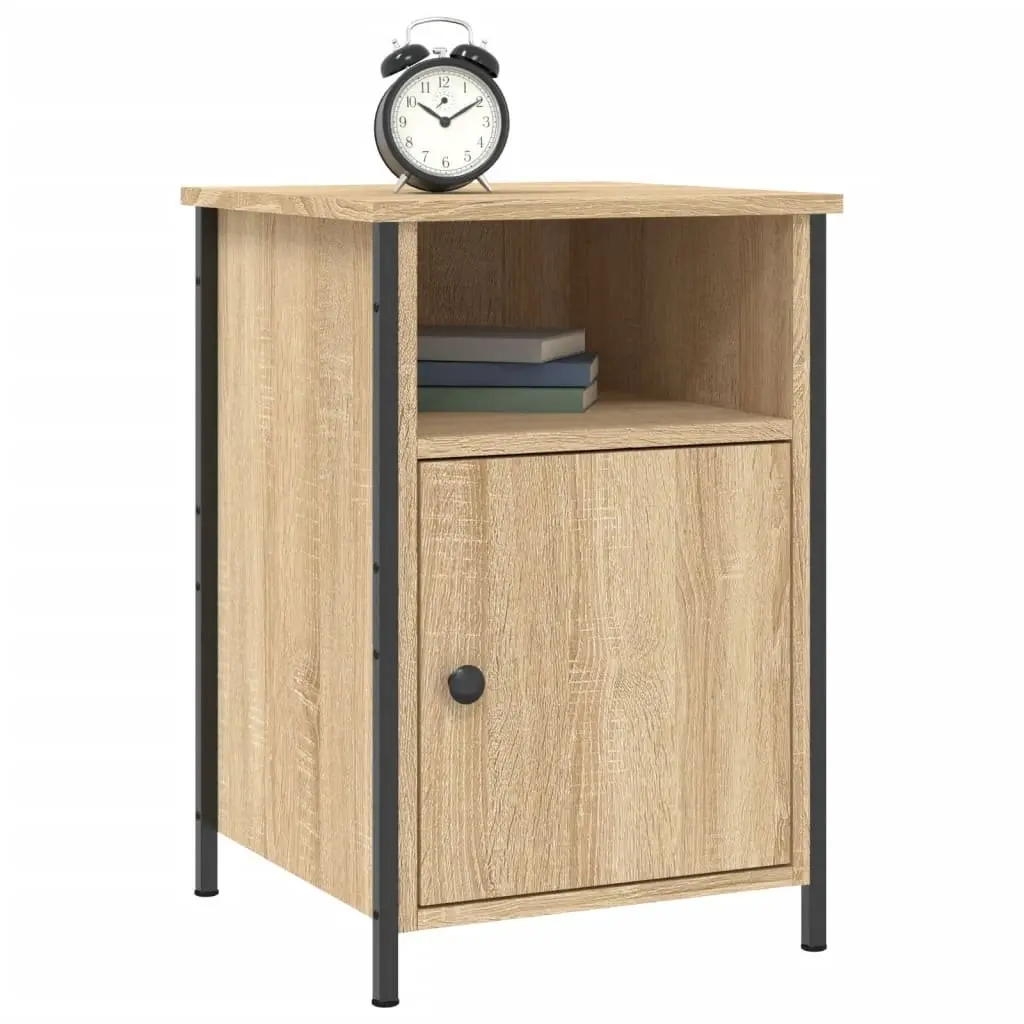 Bedside Cabinet Brown Engineered Wood Nightstand Storage Furniture 40x42x60cm