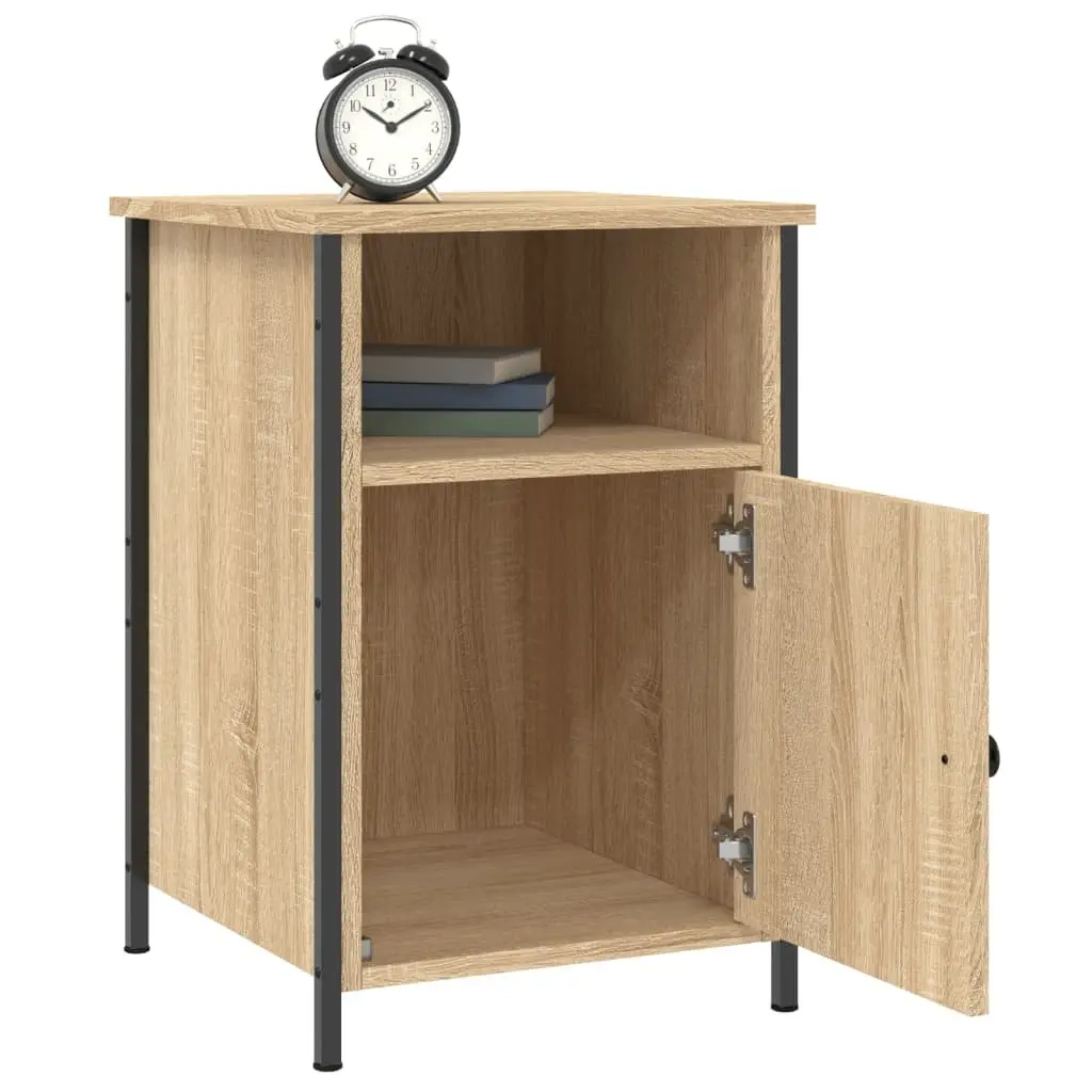 Bedside Cabinet Brown Engineered Wood Nightstand Storage Furniture 40x42x60cm