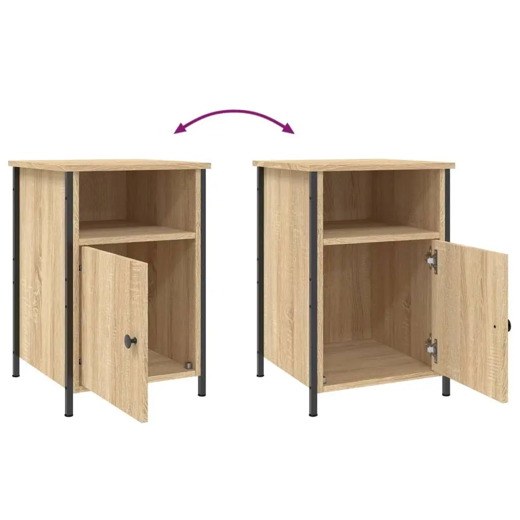 Bedside Cabinet Brown Engineered Wood Nightstand Storage Furniture 40x42x60cm