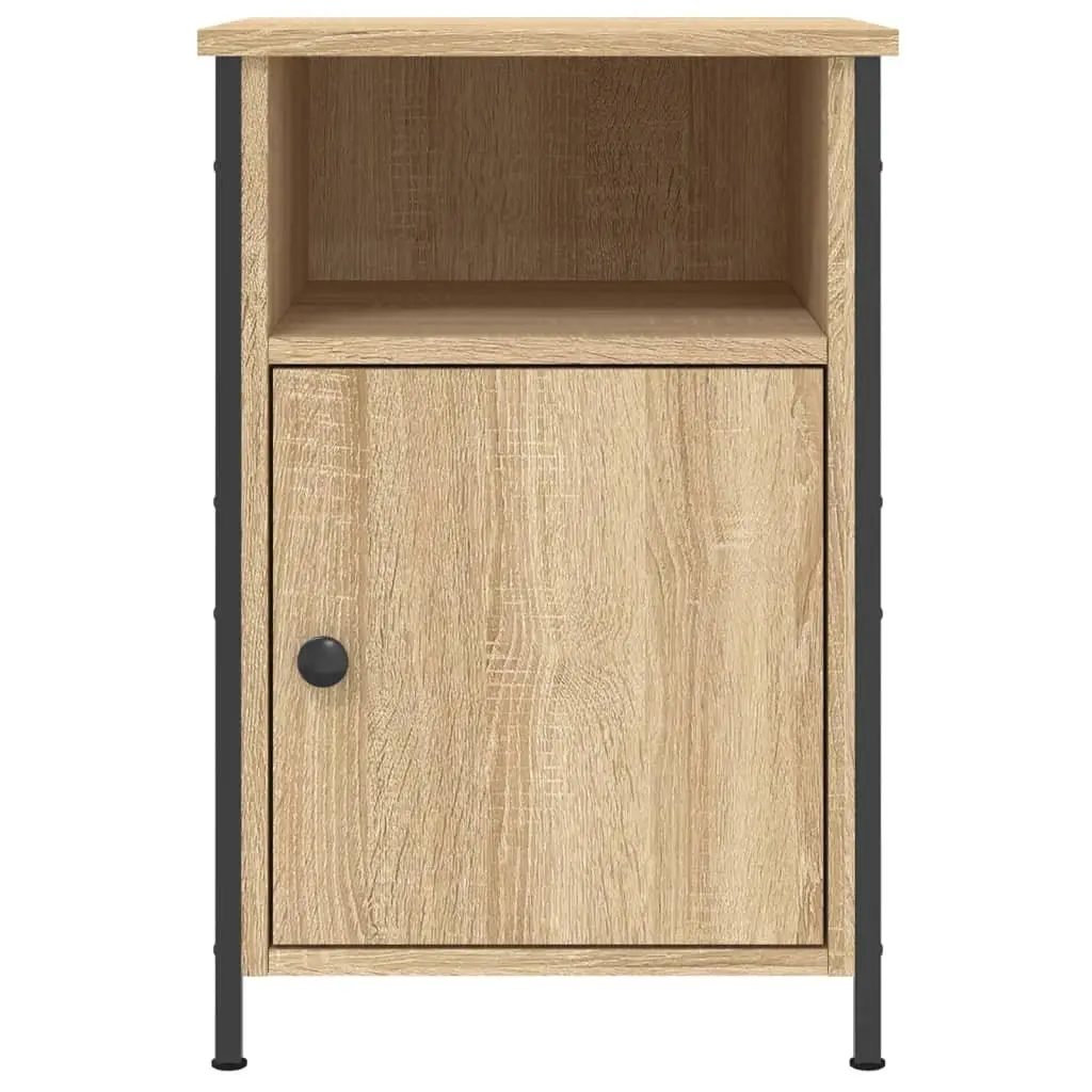 Bedside Cabinets 2 pcs Brown Engineered Wood Nightstands Storage Organiser