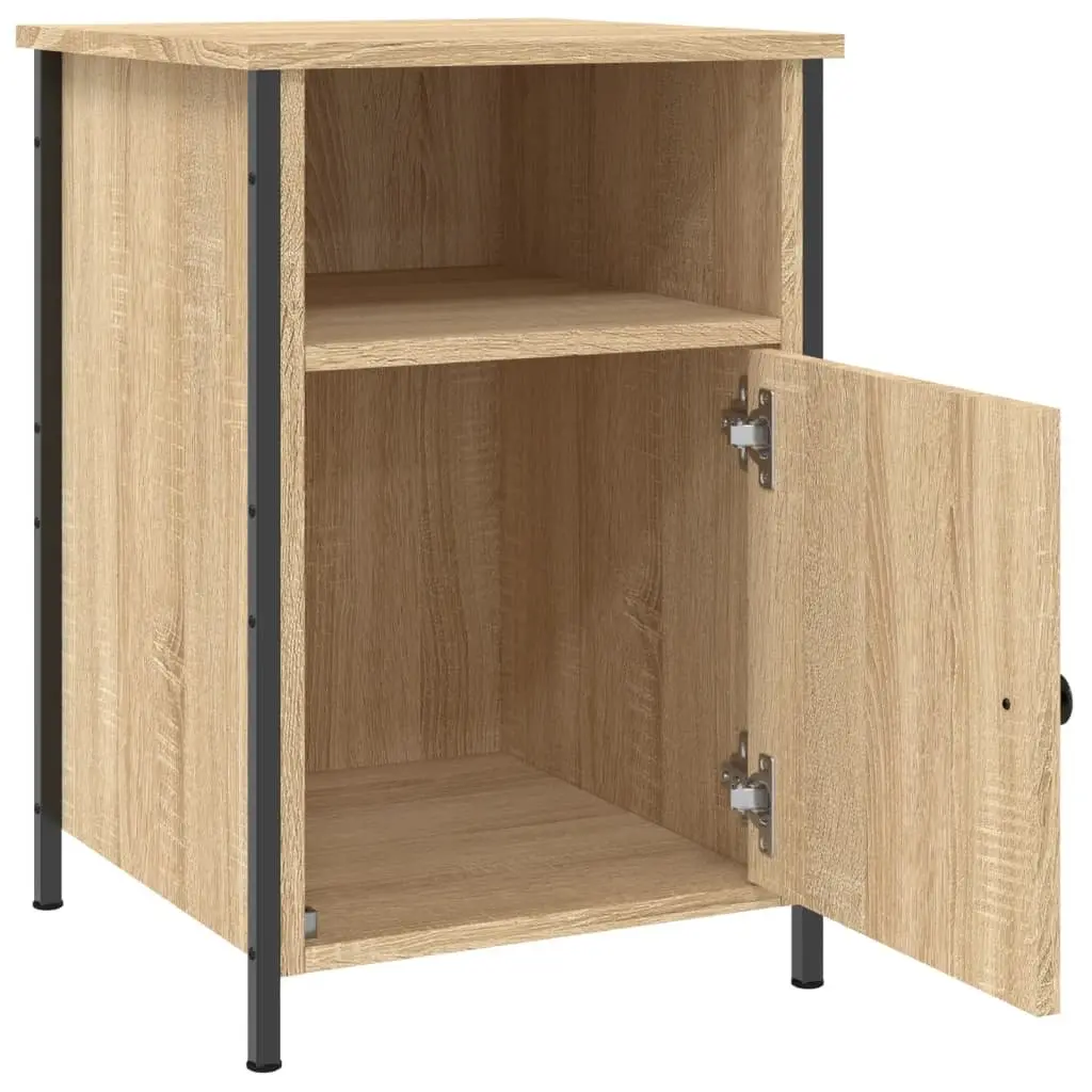 Bedside Cabinets 2 pcs Brown Engineered Wood Nightstands Storage Organiser