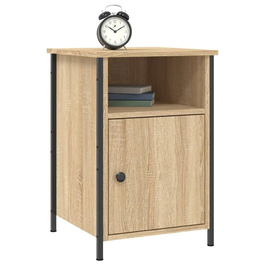 Bedside Cabinets 2 pcs Brown Engineered Wood Nightstands Storage Organiser