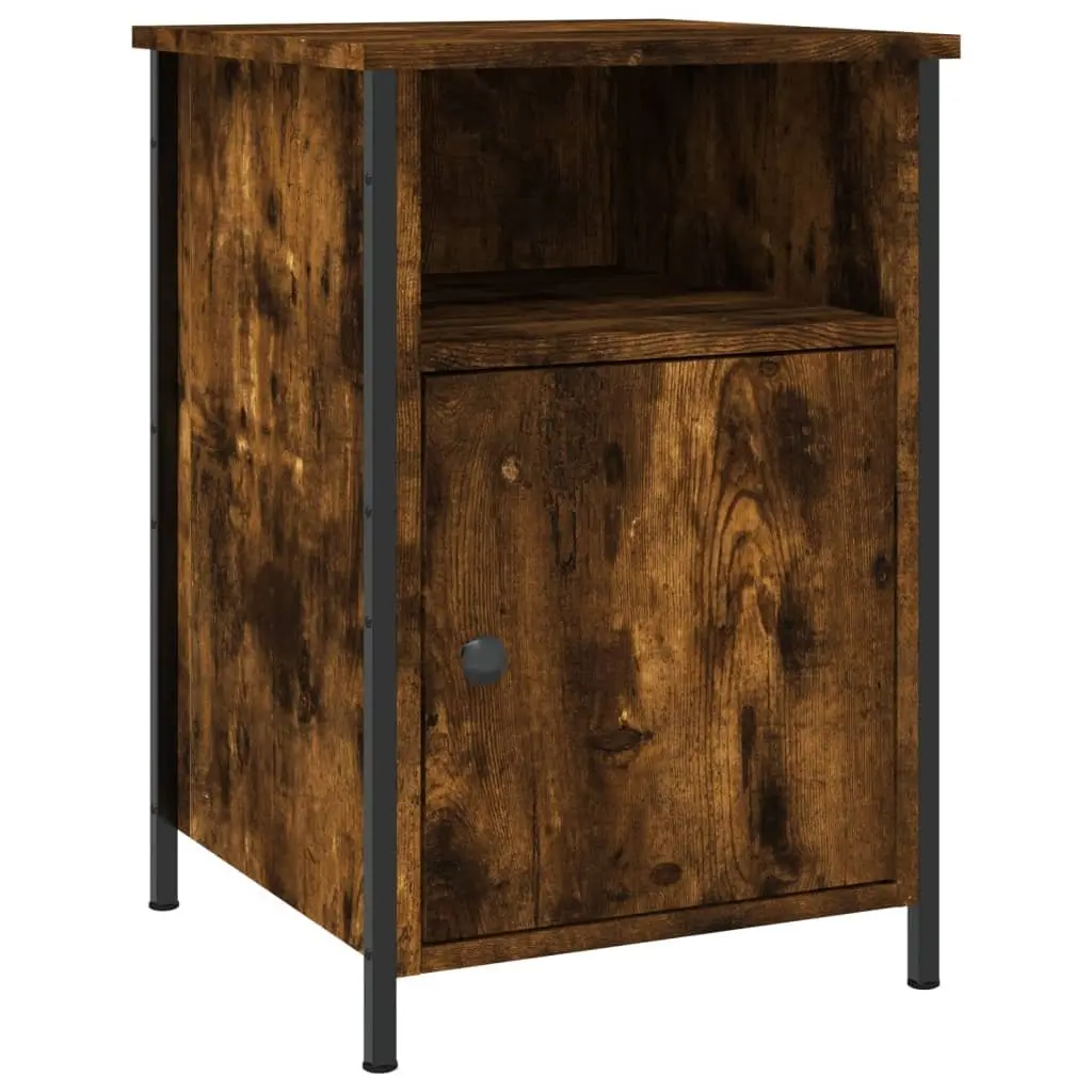 Bedside Cabinet 40x42x60cm Engineered Wood Smoked Oak Storage Nightstand Table