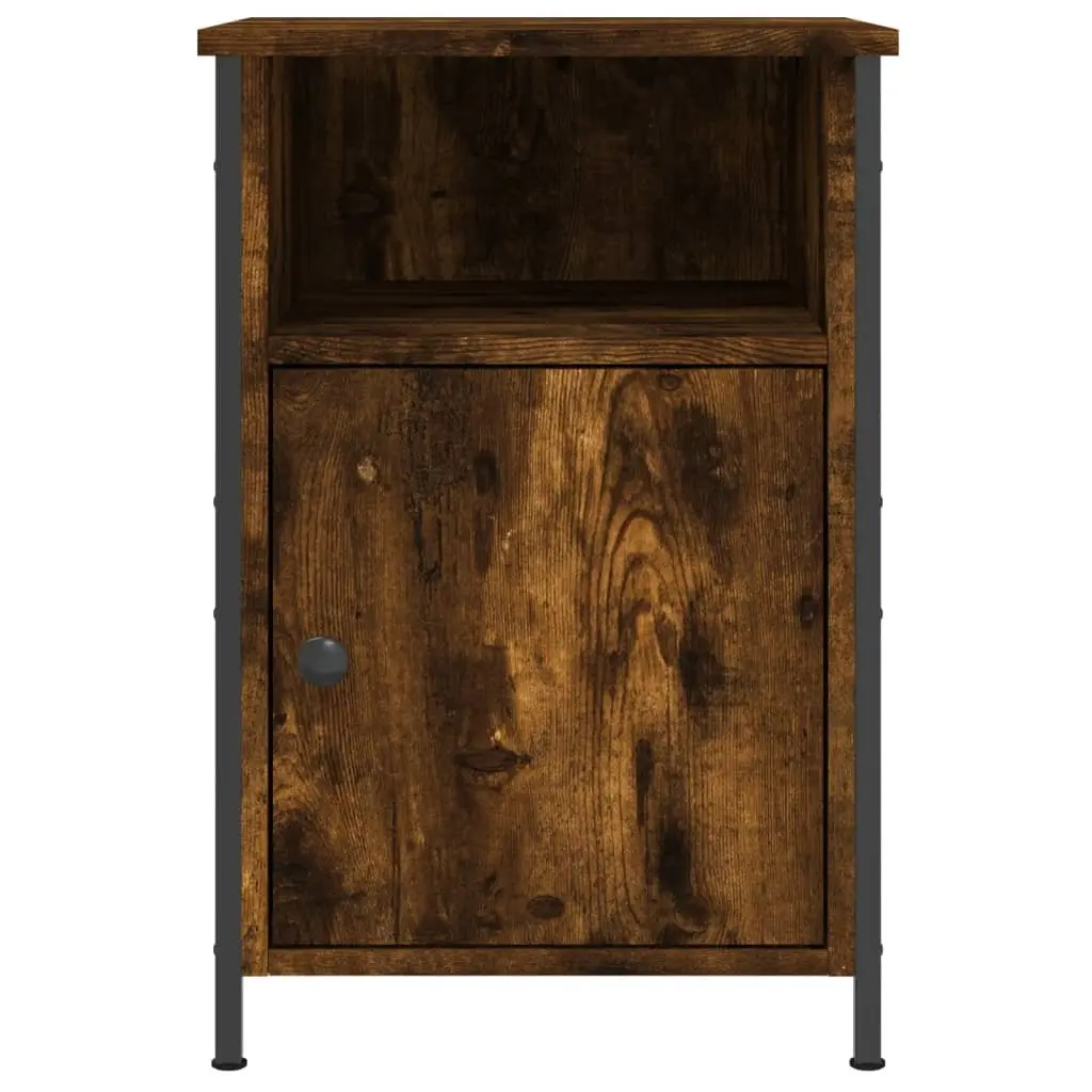 Bedside Cabinet 40x42x60cm Engineered Wood Smoked Oak Storage Nightstand Table